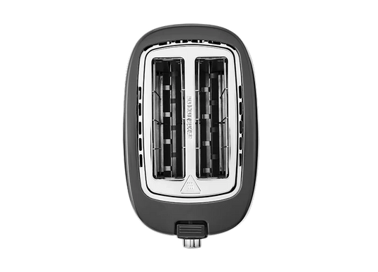 aerial view of the black/chrome 2 slice mr hive toaster