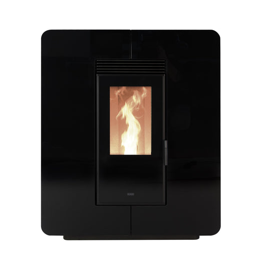 Klover Astra Turbo Glass Wood Pellet Stove | 9.7KW | Black Glass | KLATDGBG