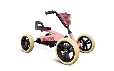 BERG buzzy push go kart pink  frame with four wheels, seat, steering handles