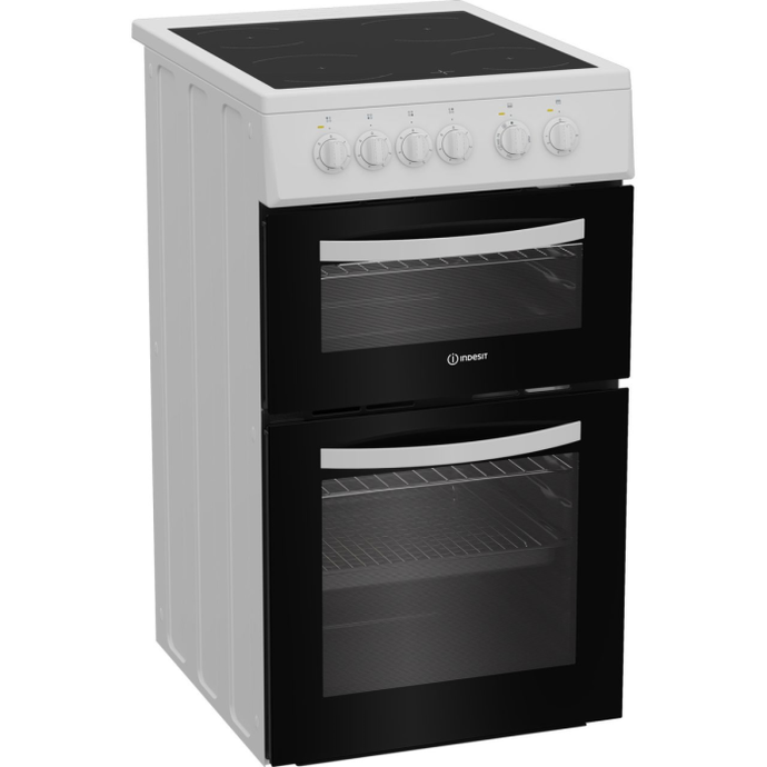 Indesit 50cm Electric Twin Cooker with Ceramic Hob | White | ITE5VMW