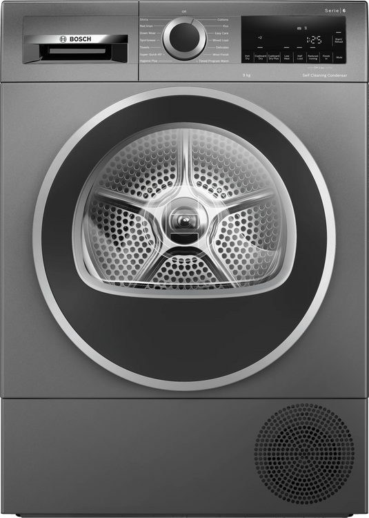 Bosch Series 6 Heat Pump Condenser Dryer | 9KG | Graphite