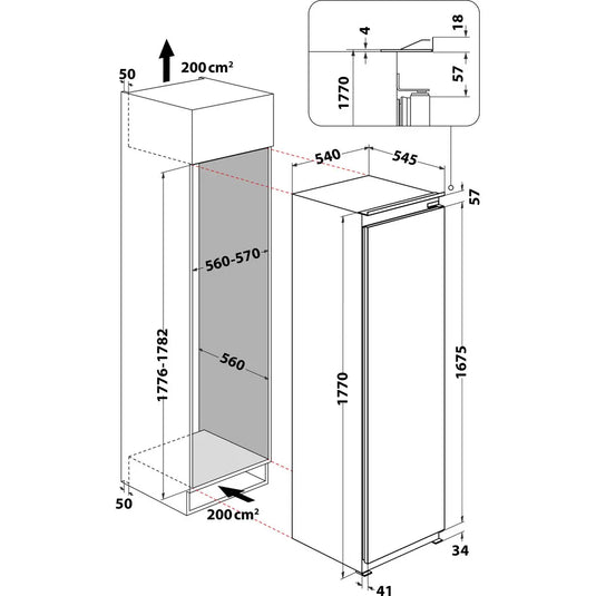 Hotpoint Tall Integrated Fridge with Ice Box | HTSD184011A1