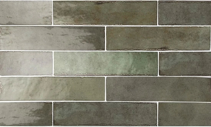 tribeca tile in sage green, 6x24.6cm