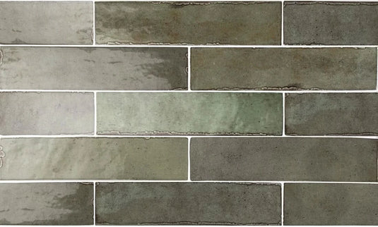 tribeca tile in sage green, 6x24.6cm