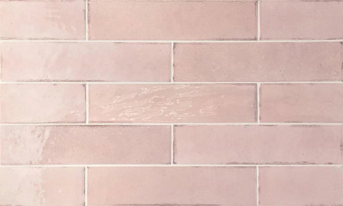 tribeca tile in tea rose, 6x24.6cm