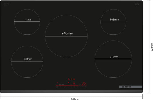 Bosch Series 6 Induction Hob | 80cm | Black Glass | PIV831HB1E