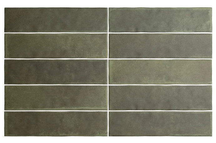 argile tile in khaki, 6x24.6cm