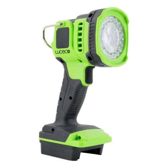 Luceco 18V Battery Powered Led Spot Light  With Adaptors | 2000Lm | 6500K | LILSPV200G65-01