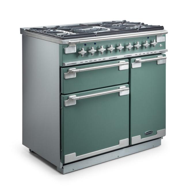 Завантажте зображення в засіб перегляду галереї, Rangemaster Elise 110 | Dual Fuel |Mineral Green | Brushed Nickel Trim | ELS110DFFMG/
