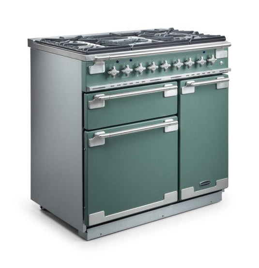 Rangemaster Elise 110 | Dual Fuel |Mineral Green | Brushed Nickel Trim | ELS110DFFMG/