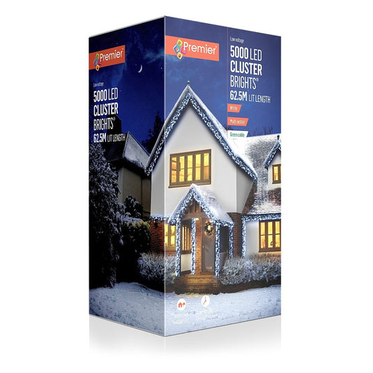 Premier 5000 LED Multi-Action Clusterbrights with Timer | White | 302050