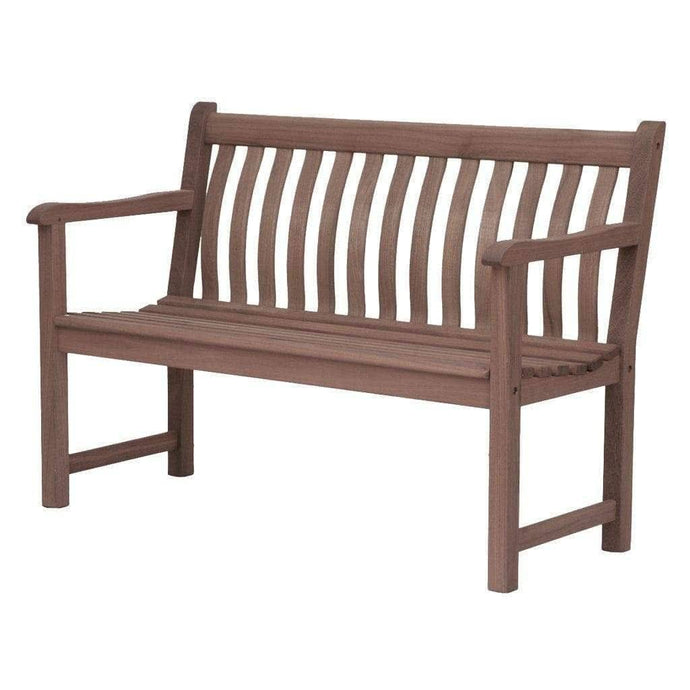 4ft wooden bench with curved back