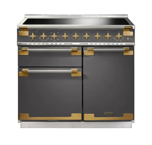 Rangemaster Elise Luxe 100 Induction Slate with Antique Brass Trim | ELS100EISL/AB