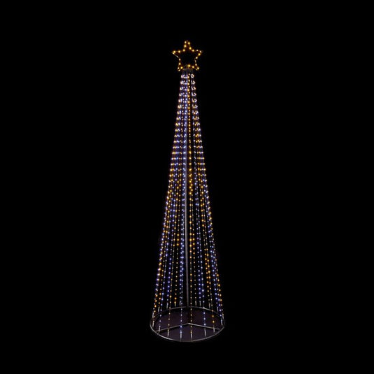 2.5m M-A FlexiBright Pyramid Tree w-835 W-WW LEDs and Star | LV243056