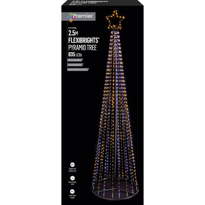 Load image into Gallery viewer, 2.5m M-A FlexiBright Pyramid Tree w-835 W-WW LEDs and Star | LV243056
