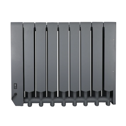 Luceco Masterplug Smartenergy Monitoring Oil Radiator | 1500W | Grey | 8 Fins | Uk Plug | OILW150G8UK-MP
