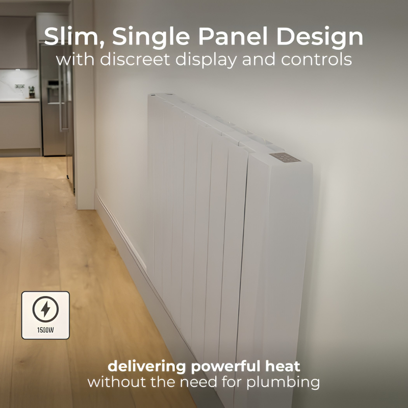 Załaduj obraz do przeglądarki galerii, Luceco Masterplug Smartenergy Monitoring Oil Radiator 1500W | White | 8 Fins | Uk Plug | OILW150W8UK-MP
