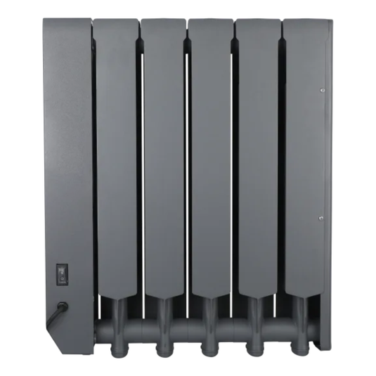 Luceco Masterplug Smartenergy Monitoring Oil Radiator 1000W | Grey | 5 Fins | Uk Plug | OILW100G5UK-MP