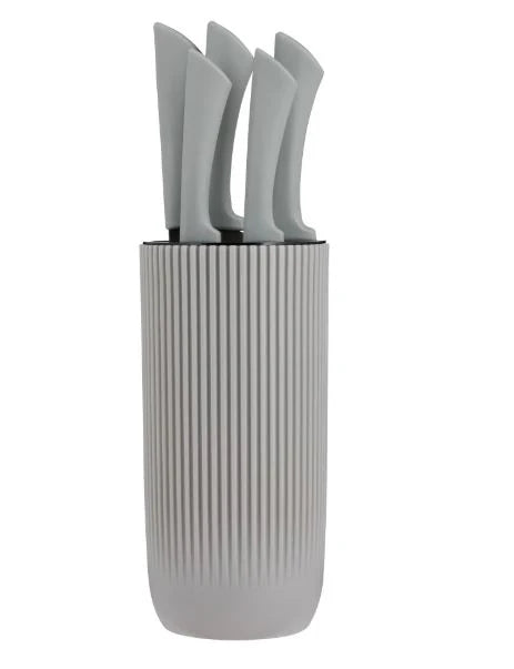 Завантажте зображення в засіб перегляду галереї, Viners Everyday Grey Ripple 5-Piece Knife Block Set | 0305.264

