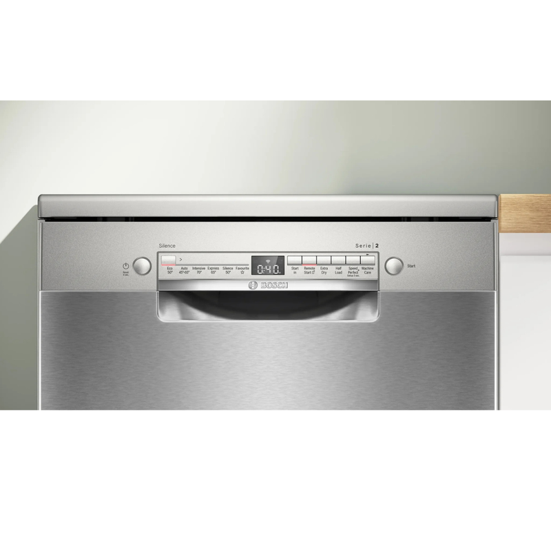 Załaduj obraz do przeglądarki galerii, Bosch Series 2 60CM Freestanding Standard Dishwasher - Brushed Steel | SMS2HVI06G

