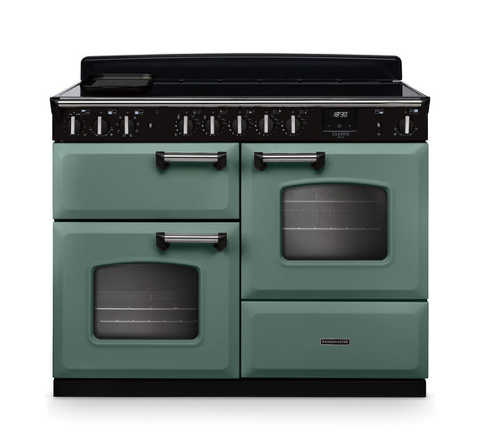 Rangemaster Classic Deluxe Oc 110 Induction Mineral Green with Chrome Trim | CLDLO110EIPMGR/CM1
