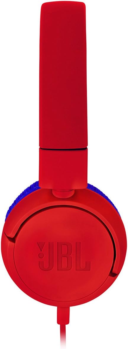 KIDS ON-EAR HEADPHONES, SINGLE-SIDE FLAT CABLE, REDUCED VOLUME FOR SAFE LISTENING, SPIDER RED JBLJR300RED