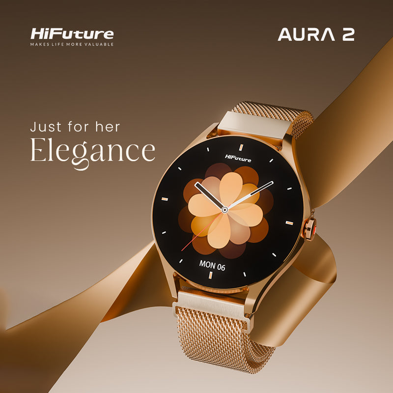 Załaduj obraz do przeglądarki galerii, HiFuture Aura 2 Smartwatch Amoled 1.04'' | Rose Gold | 182548
