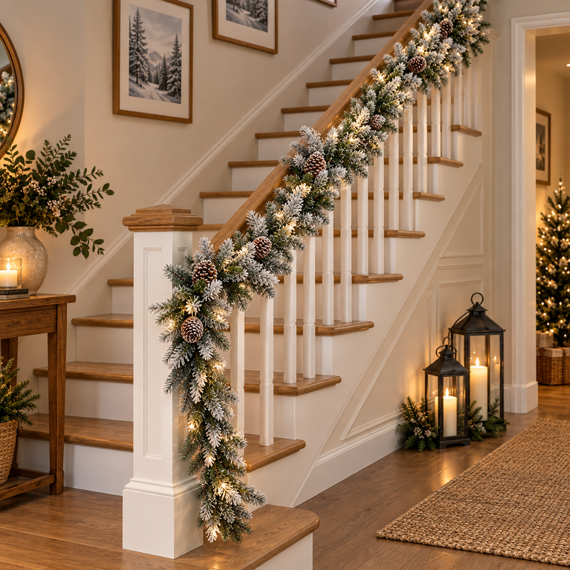 Załaduj obraz do przeglądarki galerii, Snowy Dorchester Pine Garland | 270cm/9Ft | 252064
