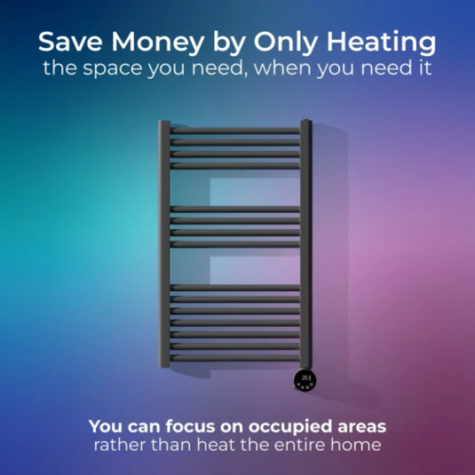 Luceco Masterplug Smartenergy Towel Rail 500W | 800X500Mm | Anthracite Grey | TWL50G80-MP