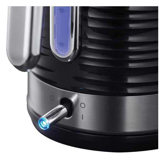 switch on and off button on russell hobbs inspire kettle in black 