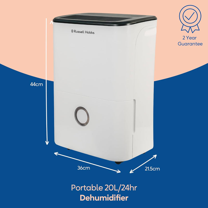 Завантажте зображення в засіб перегляду галереї, Russell Hobbs Dehumidifier | 20L | White | RHDH2002
