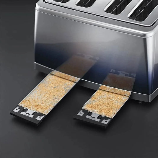 russell hobbs eclipse 4 slice toaster lift and look in midnight blue separate bread crumb trays