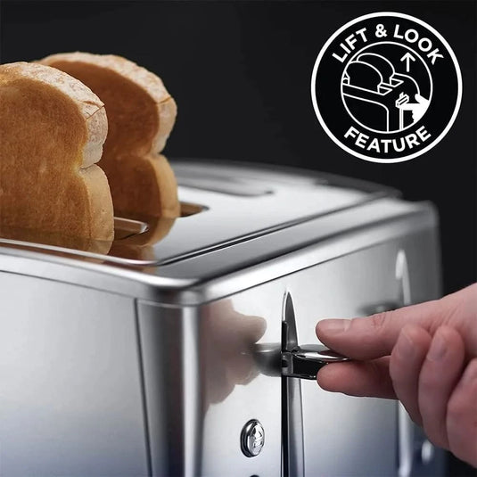 russell hobbs eclipse 4 slice toaster lift and look in midnight blue lift and look feature