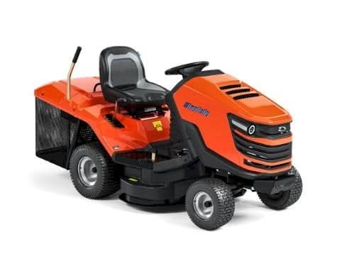 simplicity baron duke ride on lawnmower in black and orange