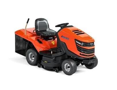 simplicity baron duke ride on lawnmower in black and orange