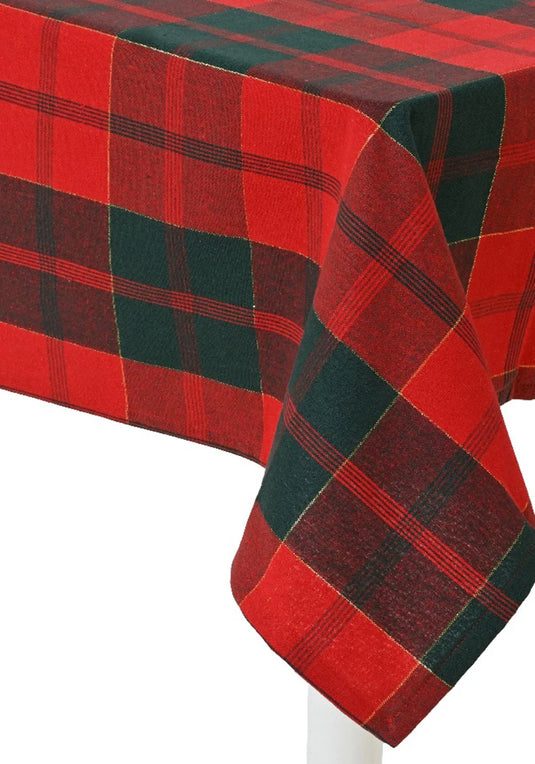 Kaemingk Tablecloth Cotton Rectangular Check | green/red | 669494