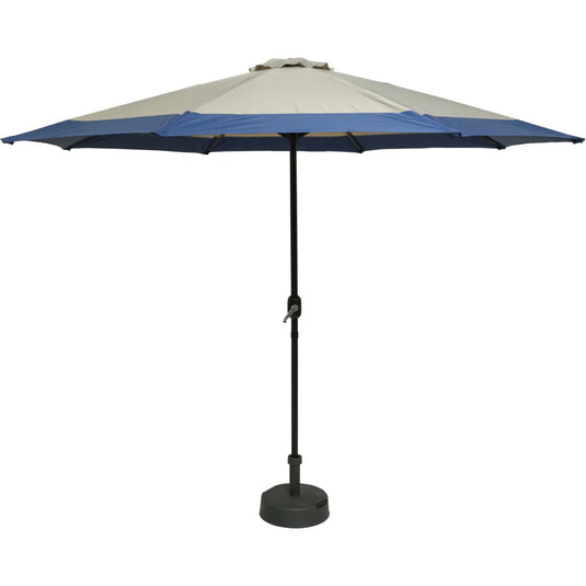 Aluminium Taupe Parasol with Navy Edge | 3m | 840913
