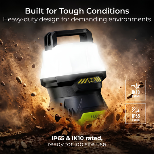 Luceco 18V Battery Powered Led Area Worklight With Adaptors | 4000Lm | 6500K | LWHOAV400G65-01