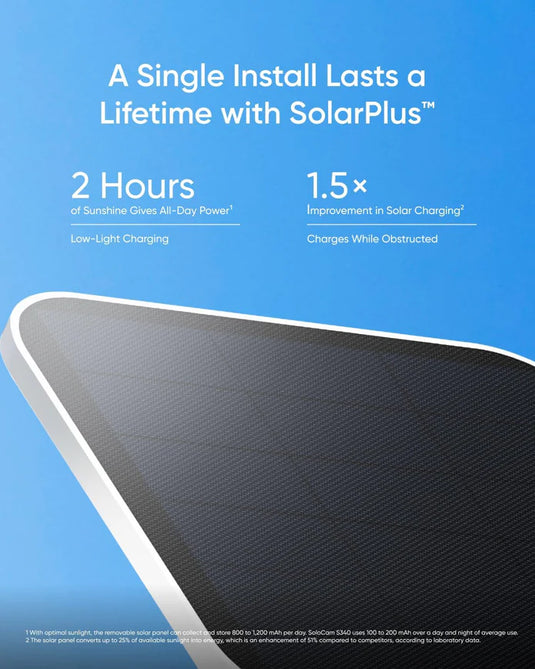 Eufy SoloCam S340 Wireless Outdoor Security Camera with Dual Lens and Solar Panel | TTT T81703W1