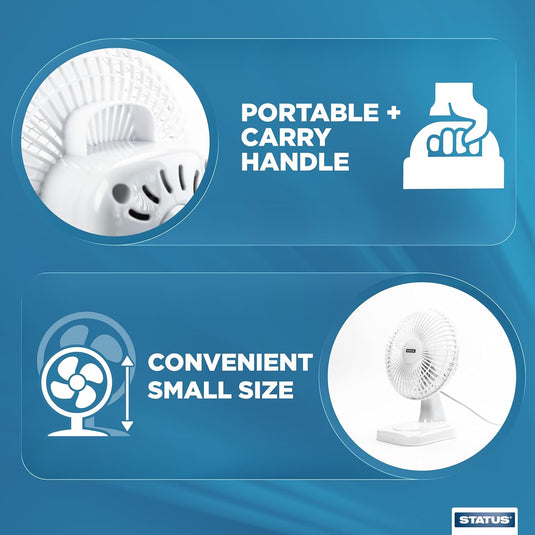Status 6" Desk Fan White | S6DESKFANW