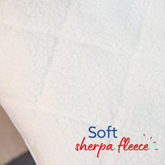 Russell Hobbs Electric Sherpa Double Fleece Blanket | White | RHBDB8004