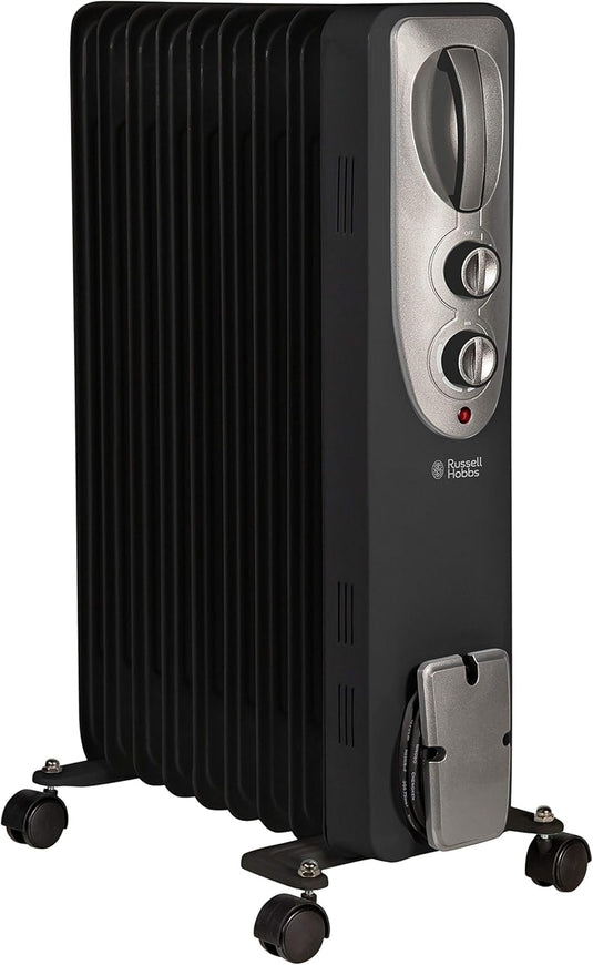 Russell Hobbs 9 Fin Oil Filled Radiator | Black | RHOFR5002B