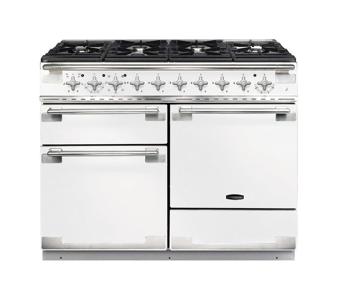 Rangemaster Elise 110 | Dual Fuel | White | Brushed Nickel Trim | ELS110DFFWH/