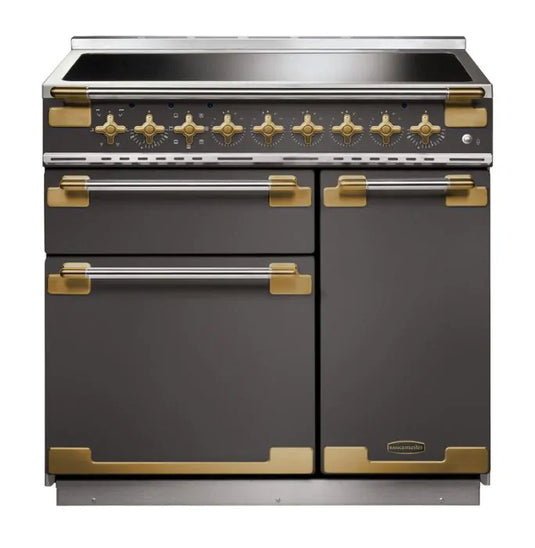 Rangemaster Elise 90 Induction Slate with Antique Brass Trim | ELS90EISL/AB