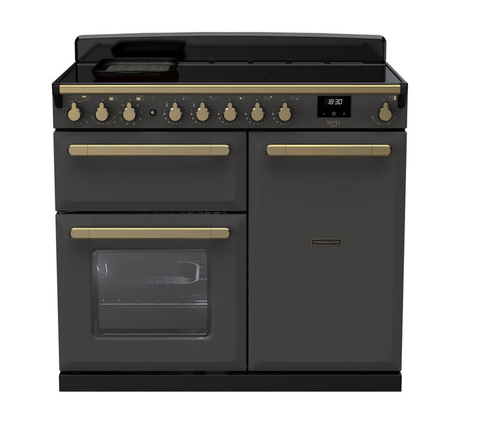 Rangemaster Estel Deluxe 100 | Induction | Slate | Antique Brass Trim | ESDL100EIPSLT/AB1