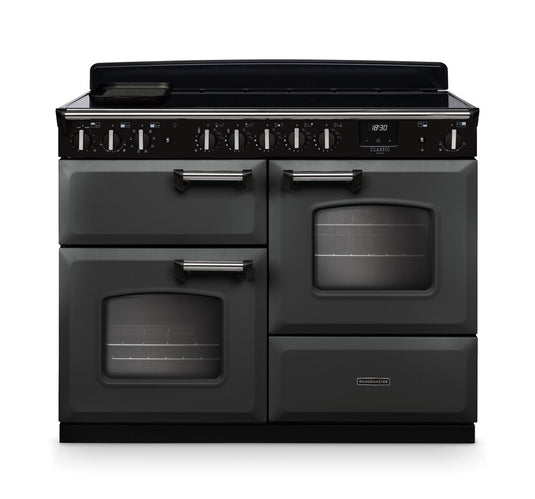 Rangemaster Classic Deluxe Oc 110 Induction Slate with Chrome Trim | CLDLO110EIPSLT/CM1