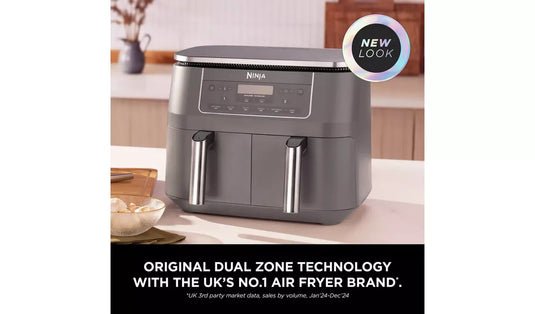 Ninja 6-in-1 Dual Airfryer 7.6L | Gunmetal Grey | DZ300UK