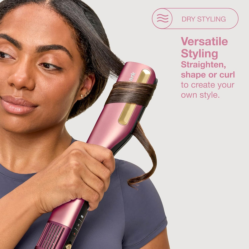 Завантажте зображення в засіб перегляду галереї, Shark SilkiPro Straight Hair Straightener + Dryer in One Tool with Heat-Resistant Storage Case | Rose Petal | HT401UKPK
