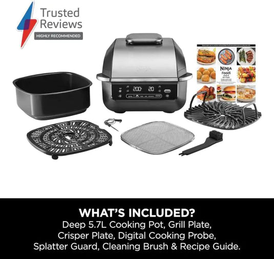 Ninja 5-in-1 Grill &Air Fryer | 5.7L | Black & Silver | EG351UK