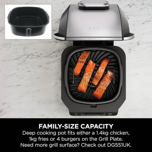 Ninja 5-in-1 Grill &Air Fryer | 5.7L | Black & Silver | EG351UK